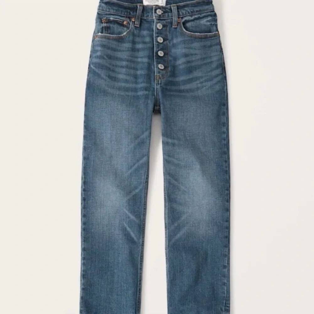 NEW ABERCROMBIE & FITCH women's ultra high rise ankle straight jeans - regular i - Picture 1 of 6